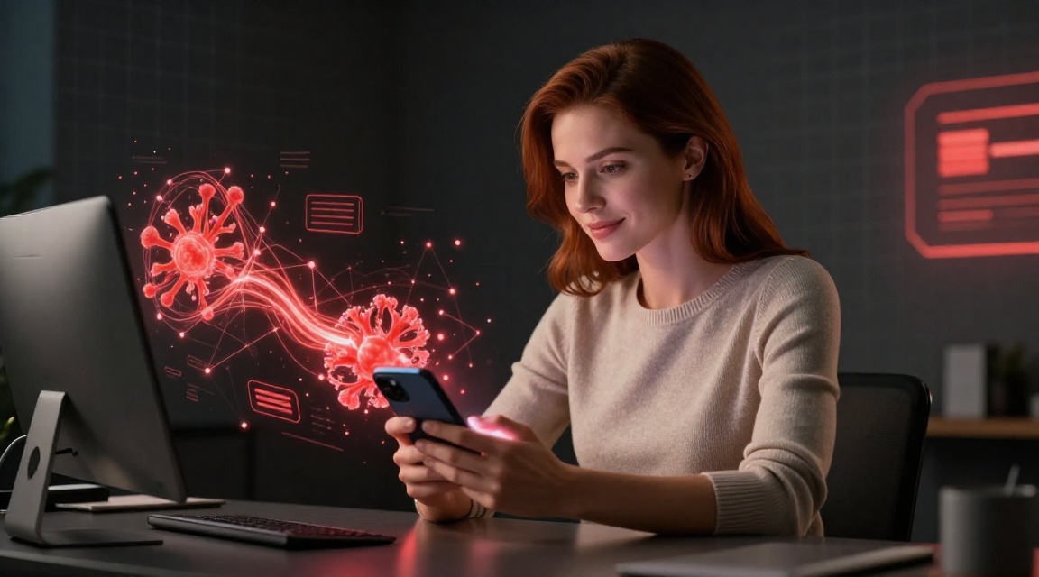 Женщина изучает комиссию Tron на смартфоне с визуализацией энергии сети